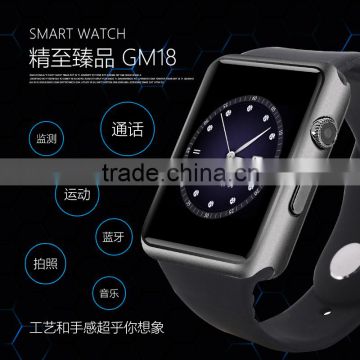 hot sale GM18 2G/3G Smart Watch Phone 1.54" Capacitive Touch Screen Bluetooth GSM SmartWatch Mobile Phone with strong function
