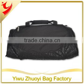 Black Large Polyester Travel Bag With Shoes Compartment