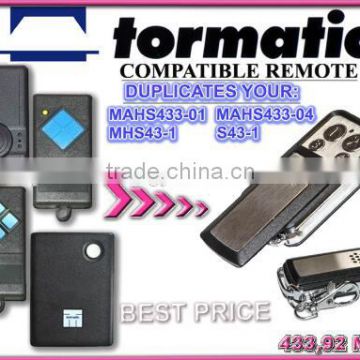 For TORMATIC MAHS433-01,MAHS433-04,MHS43-1,S43-1 compatible remote control replacement 433,92mhz