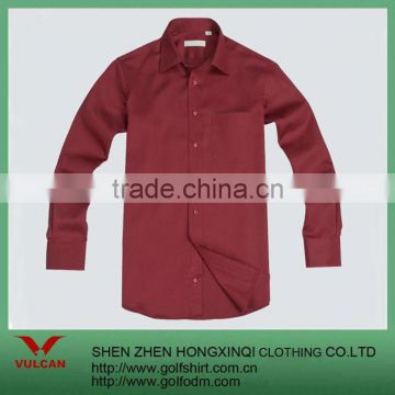 wine red cotton twill fashion men business shirts