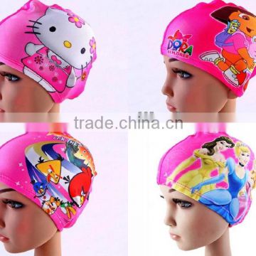 Hot sale Lycra swim cap/fashional swimming hat for kids
