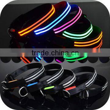 High Quality Webbing Fiber Optic LED Dog Decorative Collar