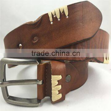 horse shoe pin buckle genuine leather western united states cowboy style belt