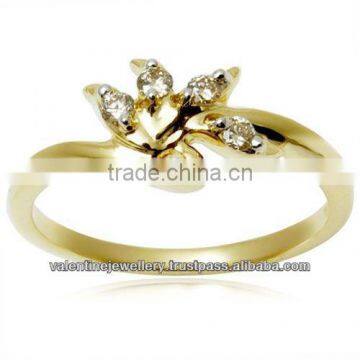 18k yellow gold ring, diamond ring, diamond Gold Ring