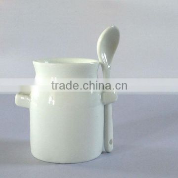 Porcelain Milk Pot Design Mug(CM-056S) with spoon