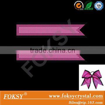 Fashion Pink laser cutting cheer bow motif iron on transfer