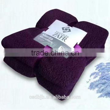 China Factory Hot sell 100% polyester Violet Throw Sherpa Blanket