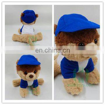 HI CE 2017 Doggy plush toy with T- shirt and blue hat