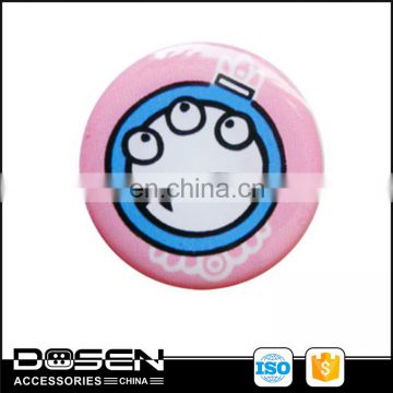 Custom Pink Lovely Monster 3 Eyes Metal Badges 3D Metallic Logo Labels Cap Patches for Garment Leather Bag Bracelet Clothing