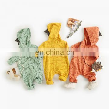 Baby jumpsuit autumn and winter romper male baby clothes Korean dinosaur newborn romper baby clothing home