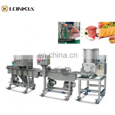 LONKIA Automatic Burger Meat Patty Forming Chicken Burger Making Line Machine