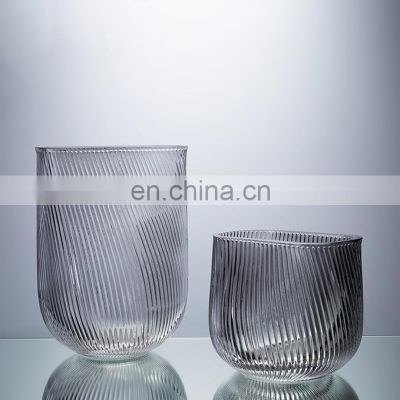 Home Decoration HandCraft Clear Glass Crystal Wedding Flower Vase
