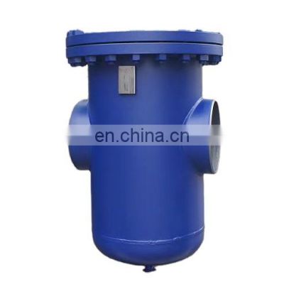 Basket strainer with relief vent round body stainless steel carbon steel welded body butt welding connection