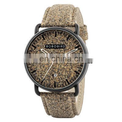 BOBO BIRD Top Sale Cork Strap Wood Watch Couple Watches New Luxury Timepieces Handmade Customize Gift for Christmas OEM