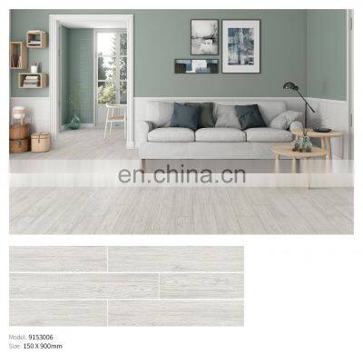 Outdoor 150x900mm Foshan Porcelain Floor Wood Like Grain Marble Grey Tiles