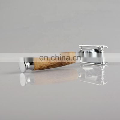 Classic Laser Custom New Design Butterfly Bamboo Handle Metal Eco-friendly Barber Double Edge Blades Shaving Safety Razor