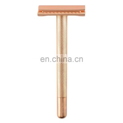 Reusable Sustainable ECO Friendly Stainless Steel Matt Gold Double Edge Safety Shave Razor