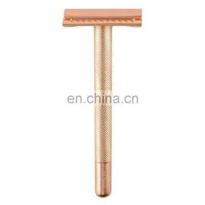 Reusable Sustainable ECO Friendly Stainless Steel Matt Gold Double Edge Safety Shave Razor