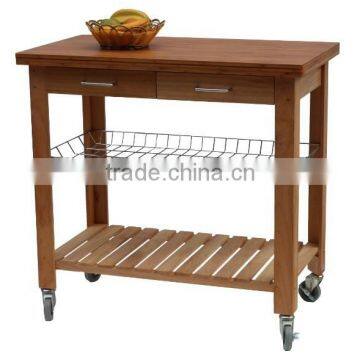 bamboo kitchen trolley