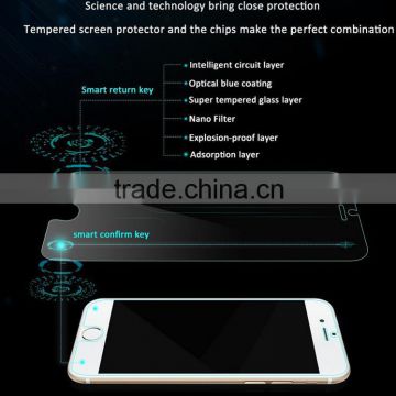 For apple iphone Smart tempered glass screen protector with touch back and confirm buttons, smart protector for iPhone 6 plus