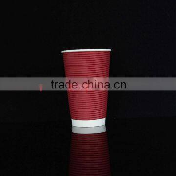 Customized Logo ripple wall beverage cup 14oz disposable cup