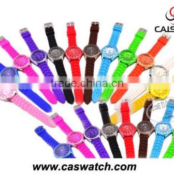 2016 hot-selling colorful silicone bracelet transparent case lady watch