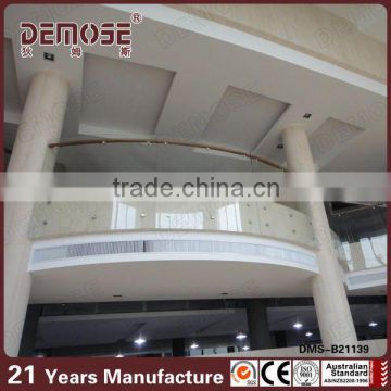 commercial building aisle balustrade/ decorative glass indoor cheap deck railings
