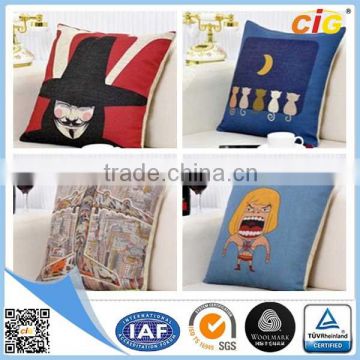 Natural color top quality digital printing 100% cotton cushion