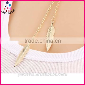 Fashion simple leaf tassel necklace