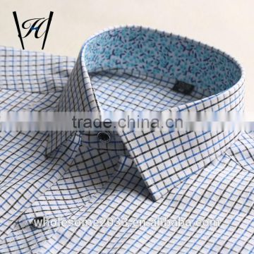 Hot selling fancy plaid design men shirt custom t shirt