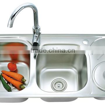 widely used stainless steel double bowl kitchen sink 9745A