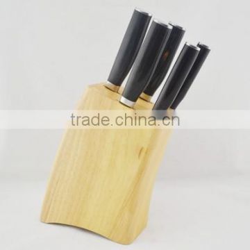 5 pcs high quality stainless steel kitchen knife set with block