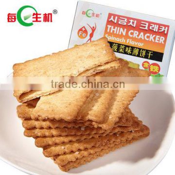 Spinach Flavor Cracker biscuit
