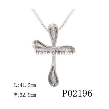 Jewelry Fashion Cross Pendants With White Gold Plated Necklace Pendant