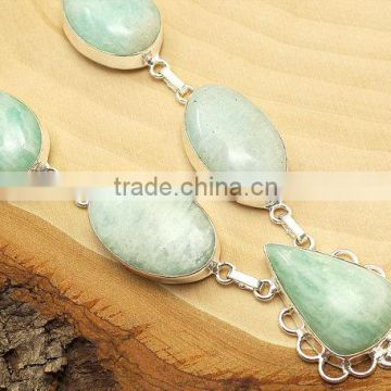 falak gems Aquamarine Necklace, Silver Gemstone Necklace,