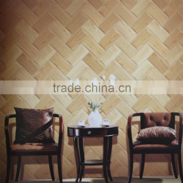 modern wood-like design heavy vinyl/PVC 3D deep embossing wallpaper
