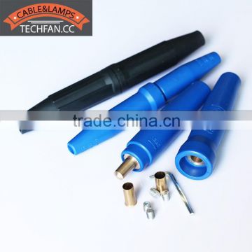 blue natural rubber environmental brass 300AMP 500AMP welding cable plastic socket