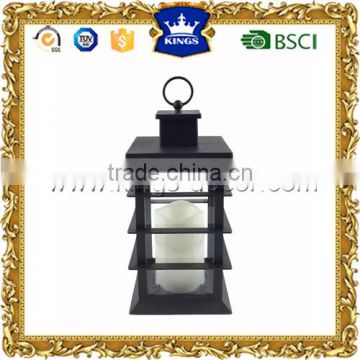 Vintage black led plastic candle Lantern for home decoration