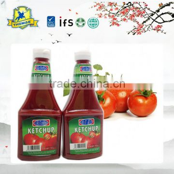 Squeezable plastic bottle tomato ketchup