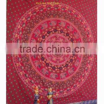 Indian Elephant Mandala Dorm Tapestry Hippie Wall Hanging Throw Cotton Bedspread Yoga Rajasthan Jaipur