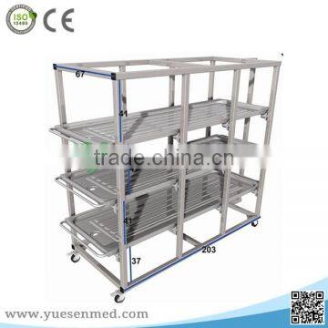 YSCFJ-3 Hospital mortuary stainless steel corpse transfer rack price