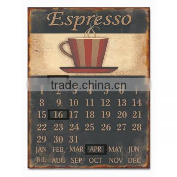 Espresso Coffee Tin Sign Metal Plaque Metal Calendar Iron Plaque