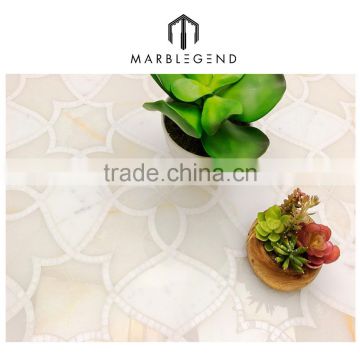 luxury Polished Onyx waterjet marble mosaic tile for home