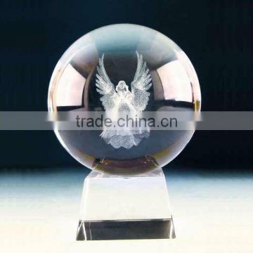 Crystal handheld laser engraving ball with cute angel