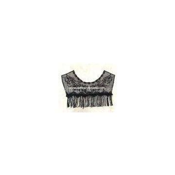 Fringe Black Crochet Lace Collar Necklace 100% Polyester With Tassel