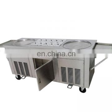 50x50cm square flat pan stainless steel commercial 110v 220v electric fried yogurt rolled ice cream roll machine with 9 boxes