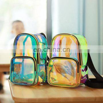Fashion Waterproof Mini Backpack Laser Holographic PVC bag TPU Transparent Backpack For Girl