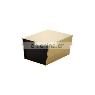 Custom creative design golden trapezoid shape magnetic lid gift box