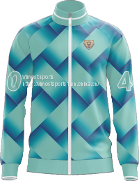 Custom Sublimation Blue Jacket of Number 40 printed on the Back with White Zipper