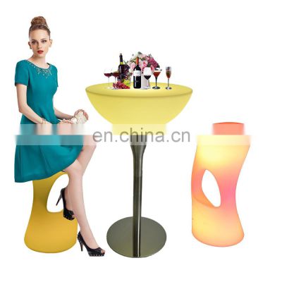 led bench chair /Design Restaurant Nightclub Events Commercial Modern Outdoor Furniture High Bar Chair Modern Bar Stools